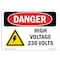Signmission Safety Sign, OSHA Danger, 5" Height, 7" Width, High Voltage 230 Volts, Landscape OS-DS-D-57-L-2197 - alternate 1